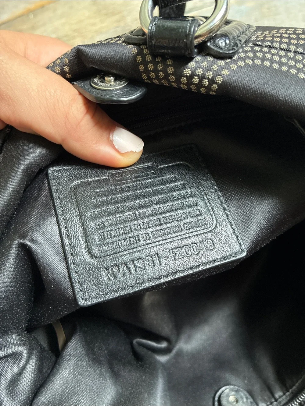 Coach Ashley op art black satchel shoulder bag